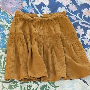 Madewell Mustard Tiered Gauze Skirt
